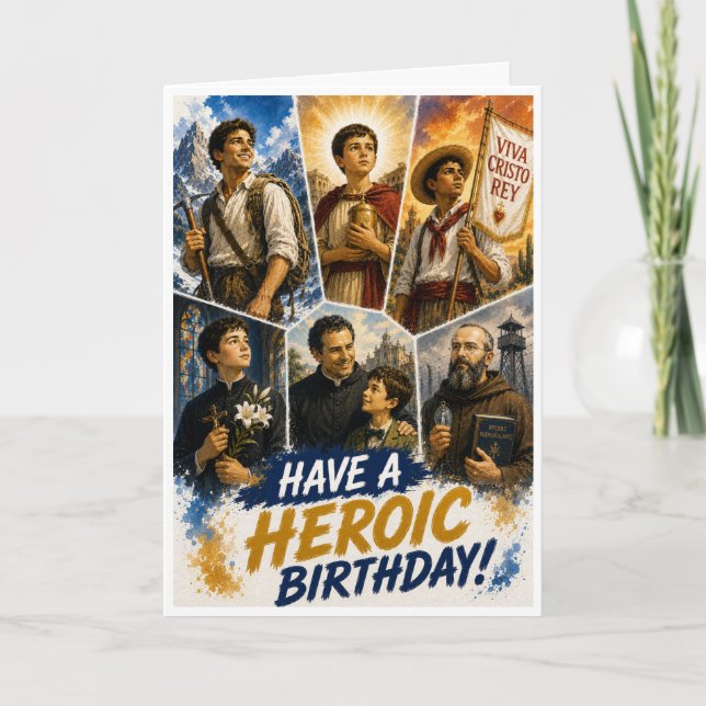 Cartão de Aniversário dos Santos Heróis (Frente)