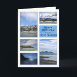 Cartão de aniversário dos Seascapes para o<br><div class="desc">Um cartão de aniversário para um excelente maravilhoso - neto. Uma coleção dos seascapes e das imagens do beira-mar. Praias e barcos com cenário bonito. Uma tomada moderna em um olhar tradicional. Dentro do cartão é um verso bonito. Copyright Norma Cornes</div>
