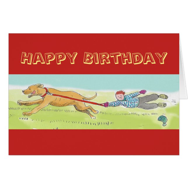 Cartão de aniversário dos walkies de great dane (Frente Horizontal)