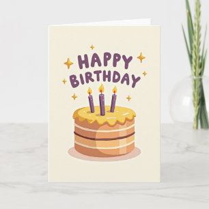 Cartão de Aniversário Dourado