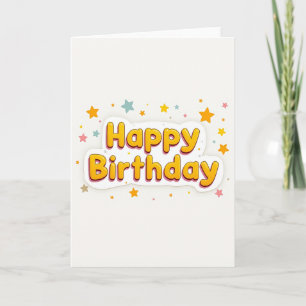 Cartão de Aniversário Dourado Alegre