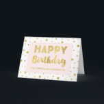 Cartão de aniversário Dourado da neta do rosa dos<br><div class="desc">O cartão de aniversário para a neta com confetes glamoroso do ouro e o texto moderno na luz coram rosa e branco.</div>