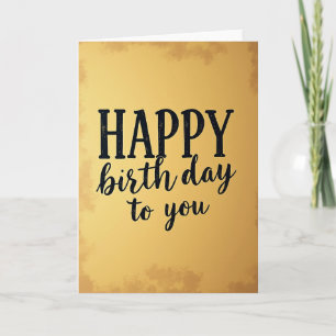 Cartão de Aniversário Dourado Elegante