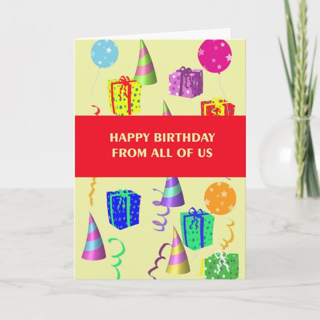 Cartão de aniversário dtodos nós (Frente)