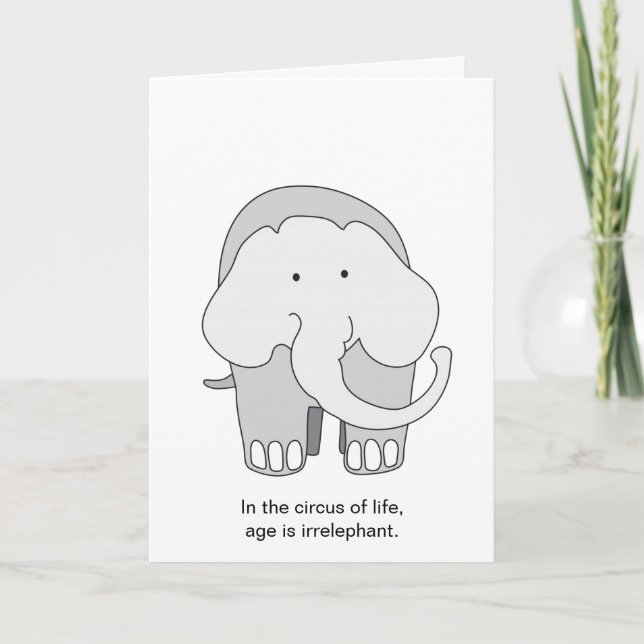 Cartão de Aniversário Elefante Irrelephant (Frente)