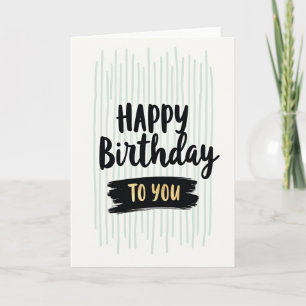 Cartão de Aniversário Elegant Script Gold