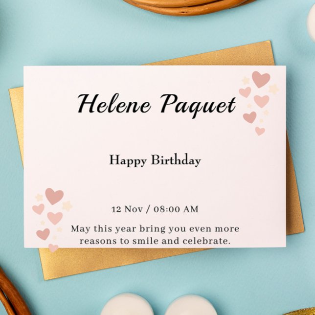 Cartão de Aniversário Elegante (Elegant Happy Birthday Card)