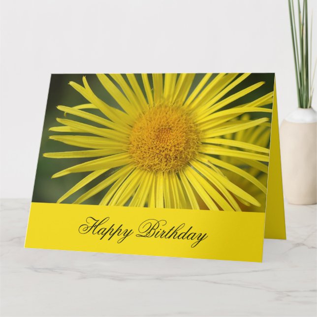 Cartão de Aniversário Elegante de Bloom de ouro (Frente)