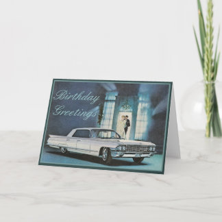 Cartão de aniversário Elegante de Cadillac Azul