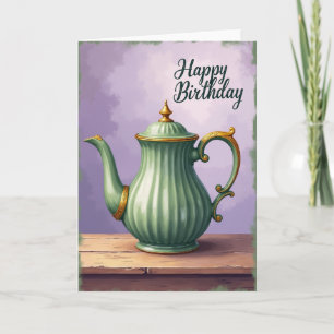 Cartão de Aniversário Elegante de Erva-Doce