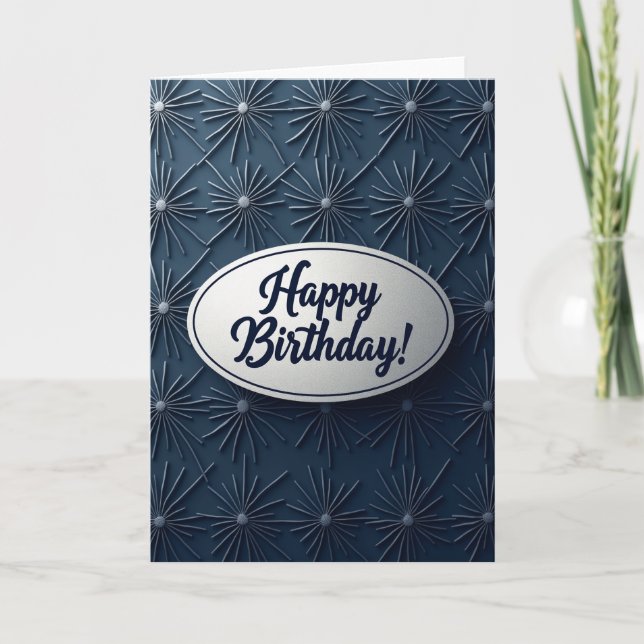 Cartão de Aniversário Elegante em Forma de Explosã (Frente)