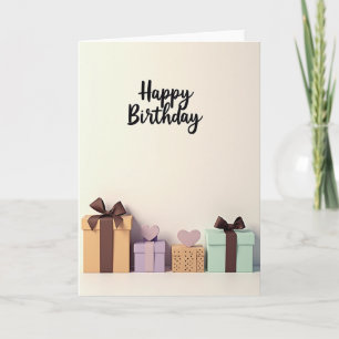 Cartão de Aniversário Elegante em Letra Cursiva