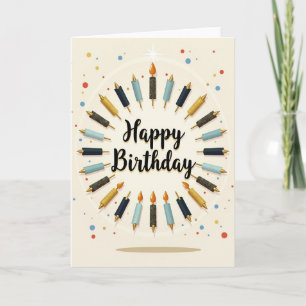 Cartão de Aniversário Elegante Luminary