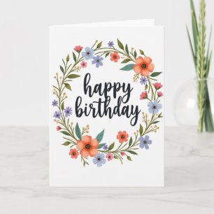 Cartão de Aniversário em Aquarela