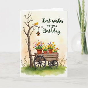 Cartão de Aniversário em Aquarela Alegre