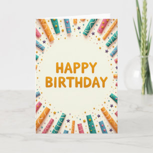 Cartão de Aniversário em Arte de Papel Doce
