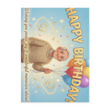 Cartão de aniversário em estilo de animação para a