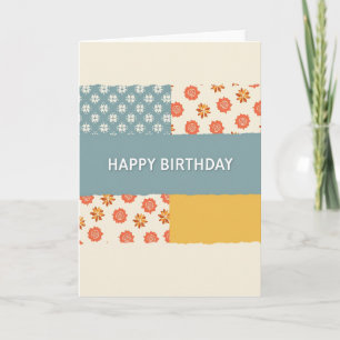Cartão de Aniversário em Papel Floral