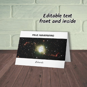 cartão de aniversário em português texto astronomi
