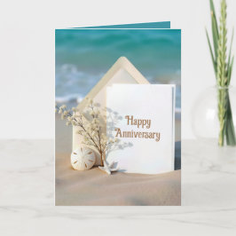 Cartão de aniversário em uma praia