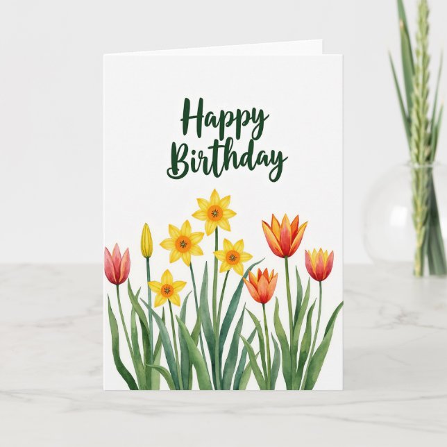 Cartão de Aniversário Emerald Bloom (Frente)