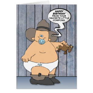 Cartão de Aniversário Encantado "Pequeno Cowpoke"