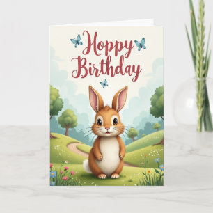 Cartão de Aniversário Encantador com Animais nas C