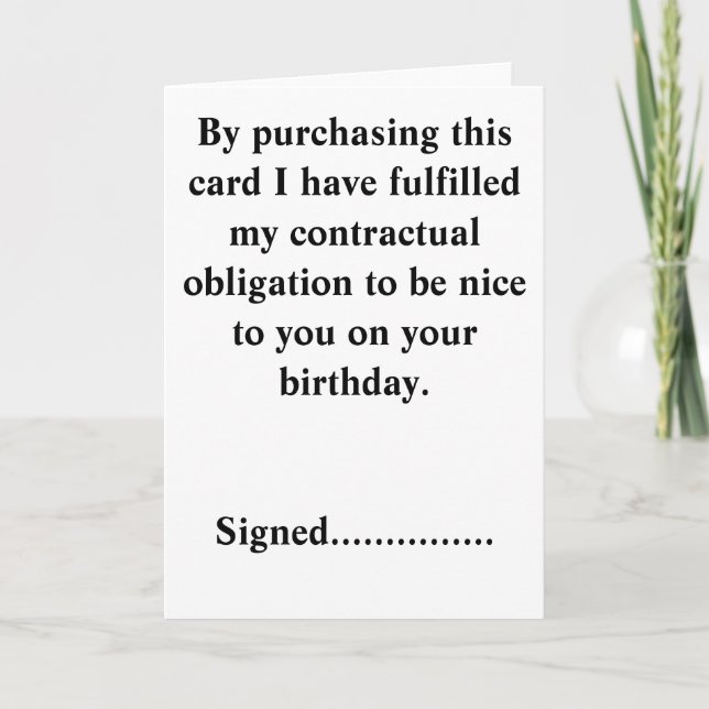 Cartão de aniversário engraçado (Frente)