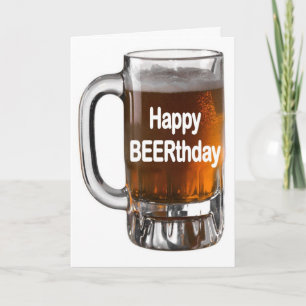 Cartão de aniversário engraçado BEERTHDAY FELIZ