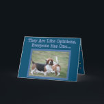 Cartão de aniversário engraçado & bonito com cães<br><div class="desc">Cartão de aniversário engraçado & bonito com cães de Basset</div>