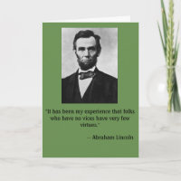 Cartão de aniversário engraçado com Abe Lincoln