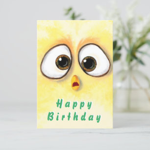 Cartão de Aniversário Engraçado com Frango Cute Su