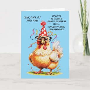 Cartão de Aniversário Engraçado com Frango Estilos