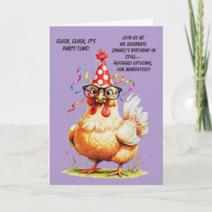 Cartão de Aniversário Engraçado com Frango Estilos
