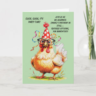 Cartão de Aniversário Engraçado com Frango Estilos