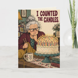 Cartão de Aniversário Engraçado Contagem de Velas 