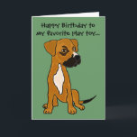 Cartão de aniversário engraçado da mistura do<br><div class="desc">O cartão de aniversário bonito divertido do cão de filhote de cachorro da mistura do pugilista diz-lhe o feliz aniversario meu brinquedo favorito do jogo exterior e! para dentro.</div>