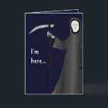 Cartão de aniversário engraçado da piada da idade<br><div class="desc">O Ceifador está,  sorrindo,  com scythe à disposição na parte dianteira deste engraçado,  da "cartão de aniversário da piada idade avançada". Todo o texto customizável pode facilmente ser mudado para dizer o que quer que você gosta. De minha imagem digital-criada original.</div>