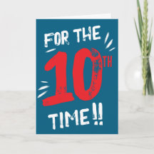 Cartão de Aniversário Engraçado de 10 Anos para Ad