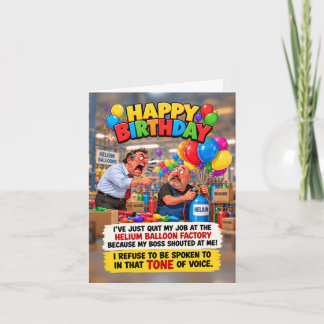 Cartão de aniversário engraçado de balão de hélio
