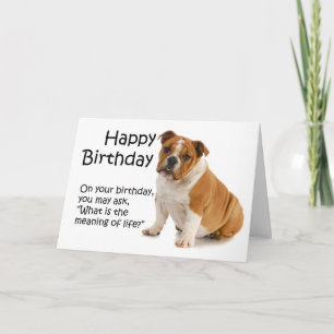 Cartão de Aniversário Engraçado de Bulldog