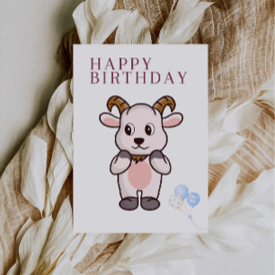 Cartão de Aniversário Engraçado de Cabra