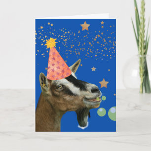 Cartão de aniversário engraçado de cabra com som d