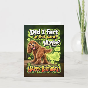 Cartão de aniversário engraçado de cachorro fazend