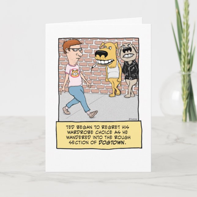 Cartão de Aniversário Engraçado de Cães Maus (Frente)