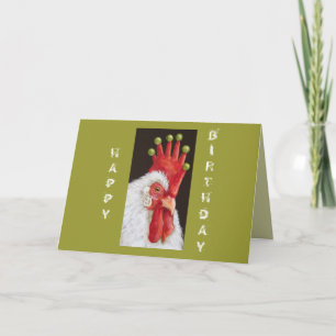 Cartão de aniversário engraçado de frango de todos