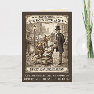 Cartão de aniversário engraçado de gato vitoriano