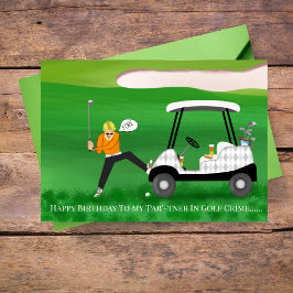 Cartão de aniversário engraçado de golfe com cerve