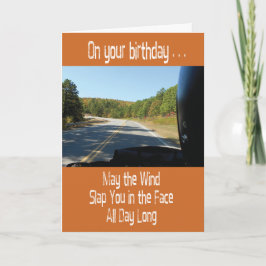 Cartão de Aniversário Engraçado de Motocicleta