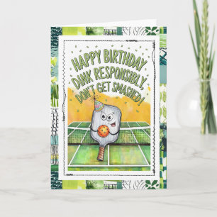 Cartão de Aniversário Engraçado de Pickleball
